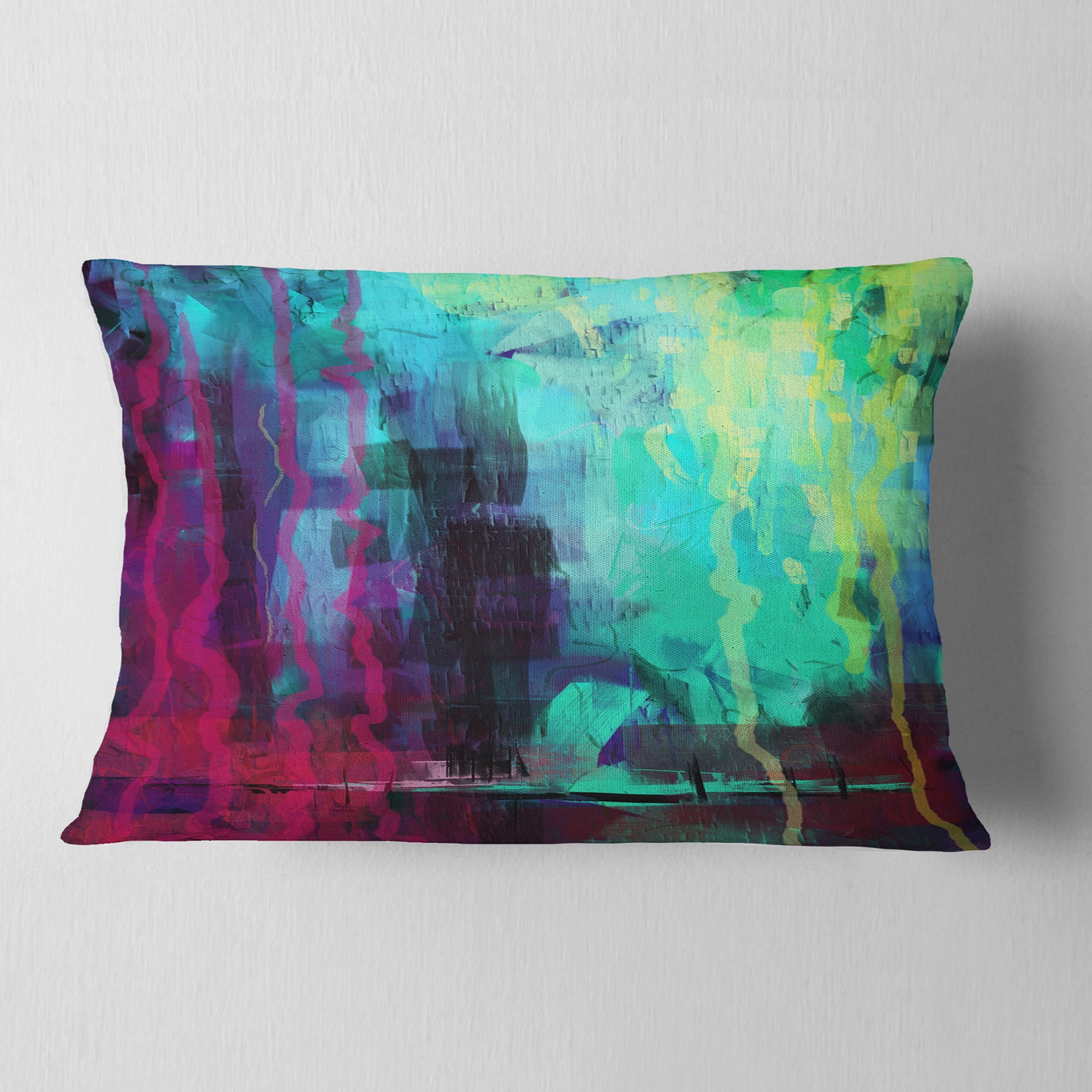 Designart Abstract Digital Painting - Abstract Throw Pillow - 12x20