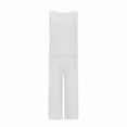 thumbnail image 3 of Atogsazn Women's 2 Piece Outfits Lounge Sets Sleeveless Tank Crop Button Back Top Wide Leg Pants Loungewear Set with Pockets White XXXXL on Clearance, 3 of 8