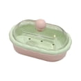 thumbnail image 2 of Soap Dish with Lid and Drainage Holes for Bathroom Sink – Plastic Bar Soap Holder with Transparent Cover, Cute Decorative Design, Pink or Blue, 2 of 6