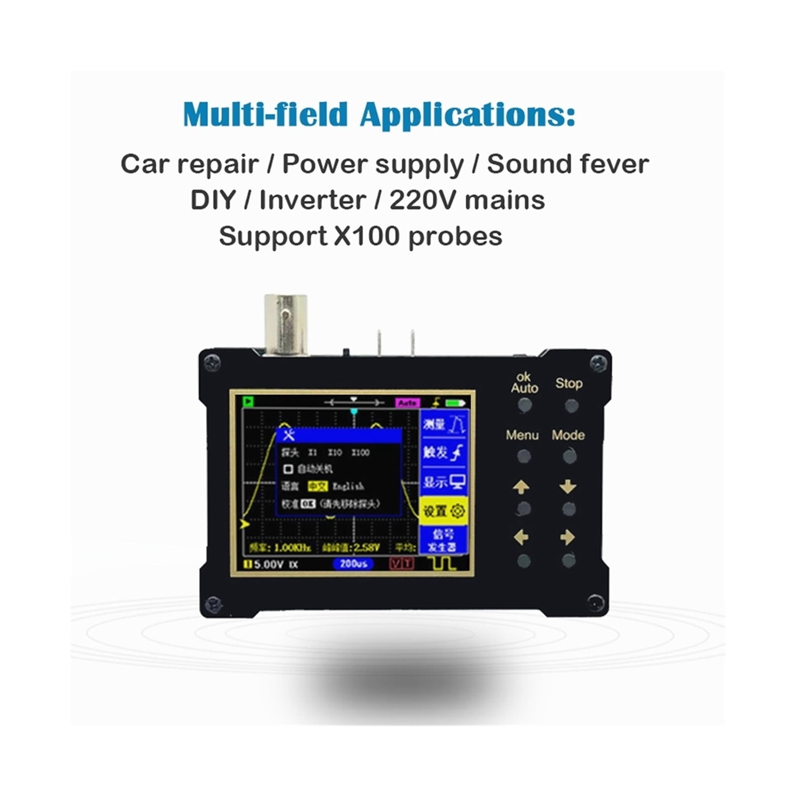 DSO154Pro 2.4-inch Screen Digital Oscilloscope 18MHz Analog Bandwidth Support Signal Generator ,Professional Designed
