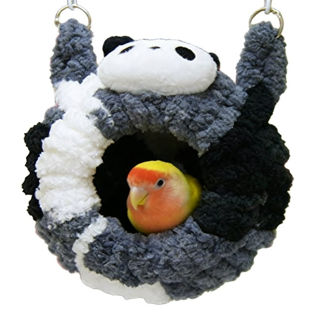 Natural Coconut Bird Cozy Hanging Hut with Ladder for Parrots Conures and Lovebirds