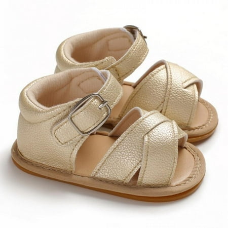 

Malisata Summer Baby Girl Cute Pu Crib Shoes Summer Baby Girls Breathable Anti-Slip PU Shoes Sandals Toddler Soft Soled First Walkers