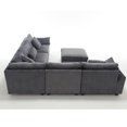 thumbnail image 6 of 6 Seat Sectional Couches, Oversized Corduroy Modular Couch with Ottoman, Upholstered Sectional Couches for Living Room,Bedroom, Apartment, Office, Dark Gray, 6 of 7