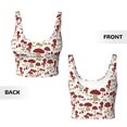thumbnail image 5 of Fotbe Mushroom Pattern Womens' Sports Bra Longline Wirefree Padded with Medium Support Sports Moisture-Wicking Workou Vest,Tank Top-, 5 of 7