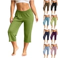 thumbnail image 6 of YUANxueke Womens Modal Capris Soft Cozy Pajama Bottoms Pants Elastic Wasit Ruffle Trim Casual Sleep Pants, 6 of 6