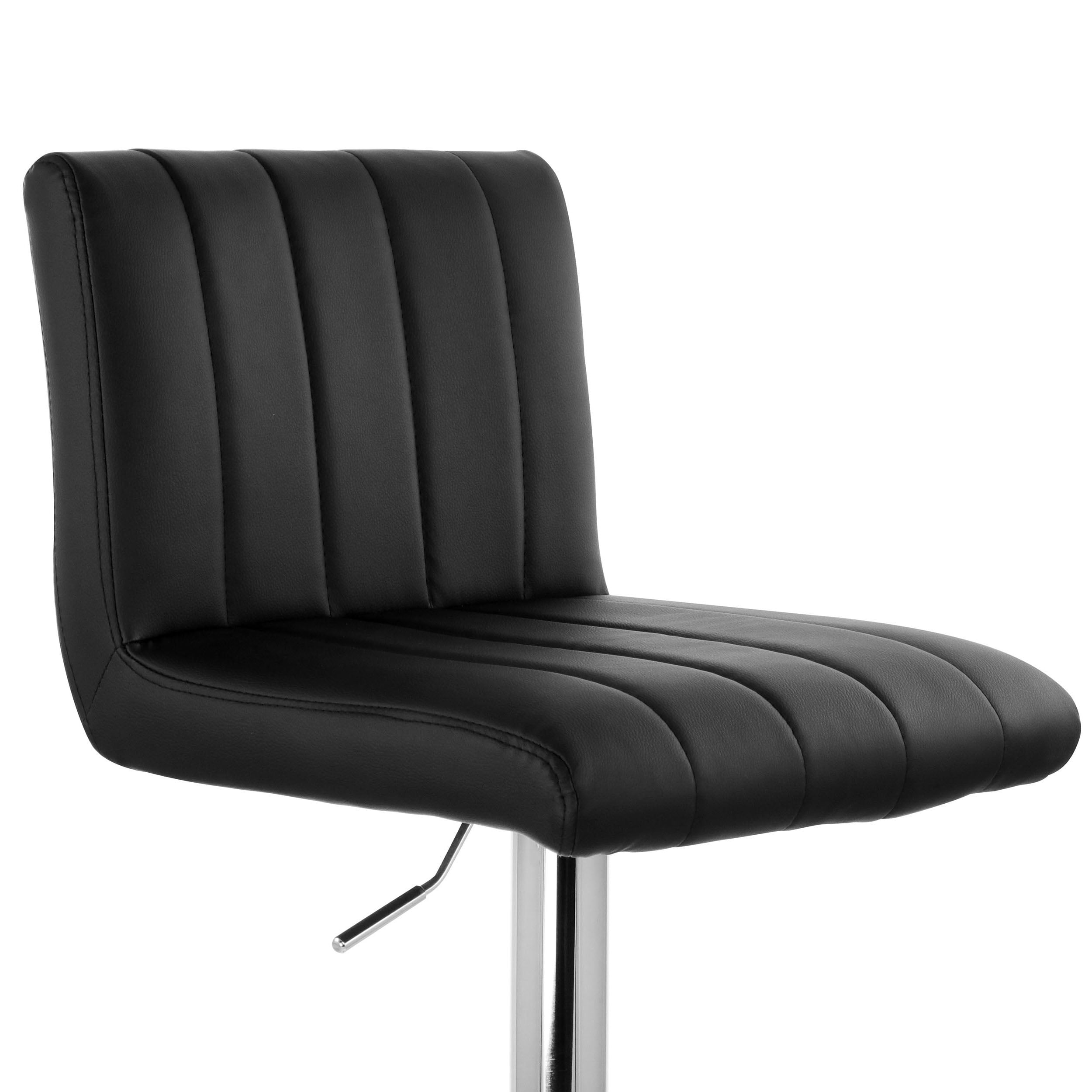 Elama Bar Stool with Adjustable Height & Swivel, Black, Set of 2