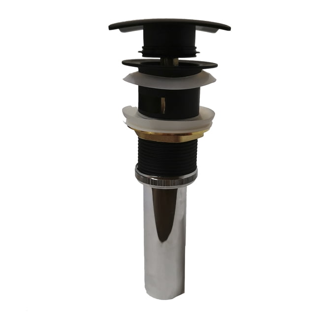 Cespol Para Lavabo De Push Desague Contra Rubinett Cuadrado Negro Mate Acero Inoxidable Con Rebosadero