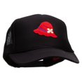 thumbnail image 5 of Lady Red Hat Patched Foam Front Golf Style Mesh Back Cap - Black OSFM, 5 of 5