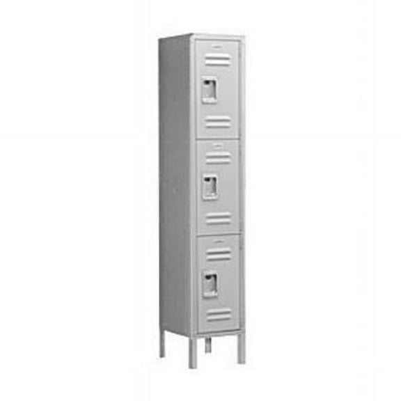 Salsbury Industries 63158GY-U Standard Metal Locker - Triple Tier - 1 Wide - 5 Feet High - 18 Inches Deep - Gray - Unassembled
