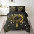 thumbnail image 2 of Castle Fairy Golden Sun And Moon Bedding Comforter Set 7 Pieces for Kids Teens Adults,Glitter Stars Print Full Bedding Set Lightweight,Bohemian Exotic Style Fitted Sheet Flat Sheet, 2 of 8