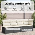 thumbnail image 3 of vidaXL Garden Sofa with Cushions 4-Seater Black Poly Rattan, 3 of 5