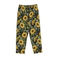 thumbnail image 4 of Naloa Sunflowers Print Women’s Ultra-Soft Comfy Pajama Lounge Pants with Pockets & Drawstring, 4 of 8