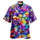 thumbnail image 5 of Camisetas con estampado 3D de gatos coloridos para hombre, camisetas casuales de manga corta con botones para vacaciones en la playa, camisetas de talla grande para hombre, 5 of 5