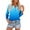 #153-Blue, variant on Womens Blouses Three Quarter Sleeve Loose Fit V Neck Button Front Raglan Sleeve Solid Soft Breathable Pullover for Summer Gift