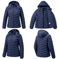 thumbnail image 2 of Women's Hooded Puffer Coat Lightweight Warm Puffy Quilted Winter Jacket for Cold Weather, Navy, 2 of 8