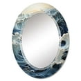 thumbnail image 2 of Designart "Furious Storm Over the Ocean I" Nautical & Beach Round Wall Mirror - Landscapes Oval Printed Decorative Oversized Mirror - Multiple Color Options, 2 of 4