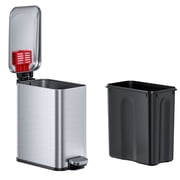 iTouchless SoftStep Slim Stainless Steel Step Trash Can with Hinged Lid 1.29 Gallon (PS01RSS)