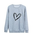 thumbnail image 4 of Besolor Womens Fall Spring Sweatshirt Heart Printed Crewneck Long Sleeve Tops Casual Loose Plus Size Pullover Blouse, 4 of 4