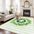 thumbnail image 3 of St. Patrick's Day 5'x8' Area Rug for Living Room, Lucky Shamrock Wreath Lips Green Stripes Washable Non-Slip Rugs for Bedroom Nursery Dining Room, Low-Pile Kitchen Carpet Large Entryway Rugs, 3 of 9