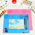 thumbnail image 7 of SLYNSHome Silicone Painting Mat,Art Mat with Cup,Craft Paint Brush Holder,Birthday Gift Clay DIY Creations - Blue, 7 of 7
