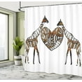 thumbnail image 5 of Ambesonne Giraffe Shower Curtain, Soul Mate Heart Love, 69"Wx84"L, Brown White, 5 of 5