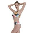 thumbnail image 5 of Daiia Colorful Llama printed 2 piece Swimsuit Bikinis for Women High Waisted Racerback Bathing Suits Summer Tummy Control Scoop Neck Swimwear-Small, 5 of 8