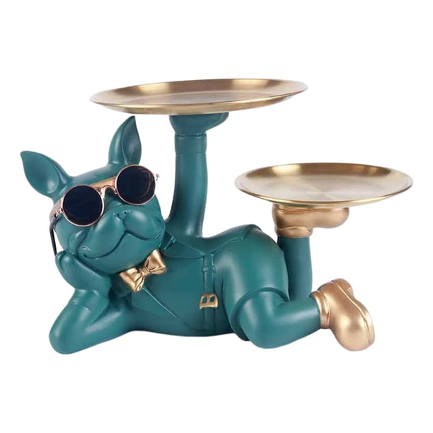 Figuritas de arte Bulldog, artículos diversos de caramelo, escultura de animales de resina para el hogar, la sala de estar JShteea Libre de BPA