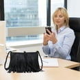 thumbnail image 4 of Soft-sided hand work woven tassel bag, single shoulder crossbody bag, 4 of 5