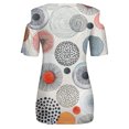 thumbnail image 5 of Birdeem Mode Femme Col Rond Imprimé Manches Courtes T-Shirt Blouse Hauts Chandail en Molleton, 5 of 5