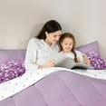thumbnail image 4 of jejeloiu Rustic Leaves 7-Piece Bedding Comforter Set,Modern Minimalsit Aesthetic King Bedding Sets,Purple White Bed Sheets For Girls,Luxury Bedroom Decor Reversible, 4 of 8