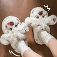 thumbnail image 6 of Cute Dog Fuzzy Slippers,Cartoon Animal Slippers Plush House Shoes,Womens Slides for Indoor pantuflas para de mujer, 6 of 7