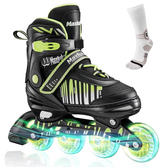 TaroKitc Adjustable Inline Skates with All Light Up Wheels for Kids, Girls and Boys, Size 10C-13C