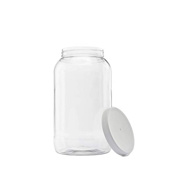 Clearview Containers |128 oz (1 gallon) Plastic Storage Containers w/Lids | Kitchen Canister Set | Food Storage Jars | Airtight Pantry Containers | Flour, Oats, Peanut Butter, Honey, Jams |