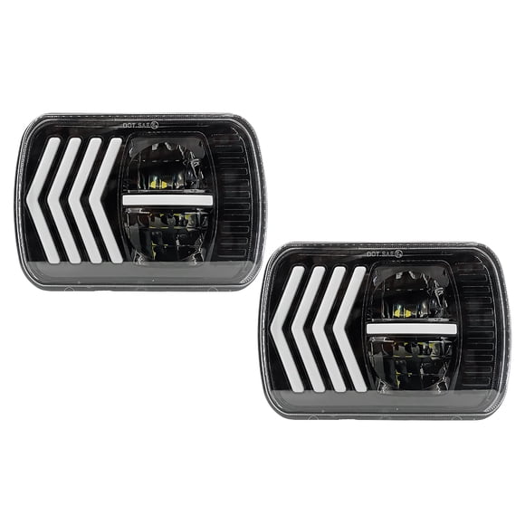 Unidad Cuadrada 7" Led C/Aro C/Direccional Der/Izq 20W 12-80V Baja 20W Alta 34.5W 2000L Par