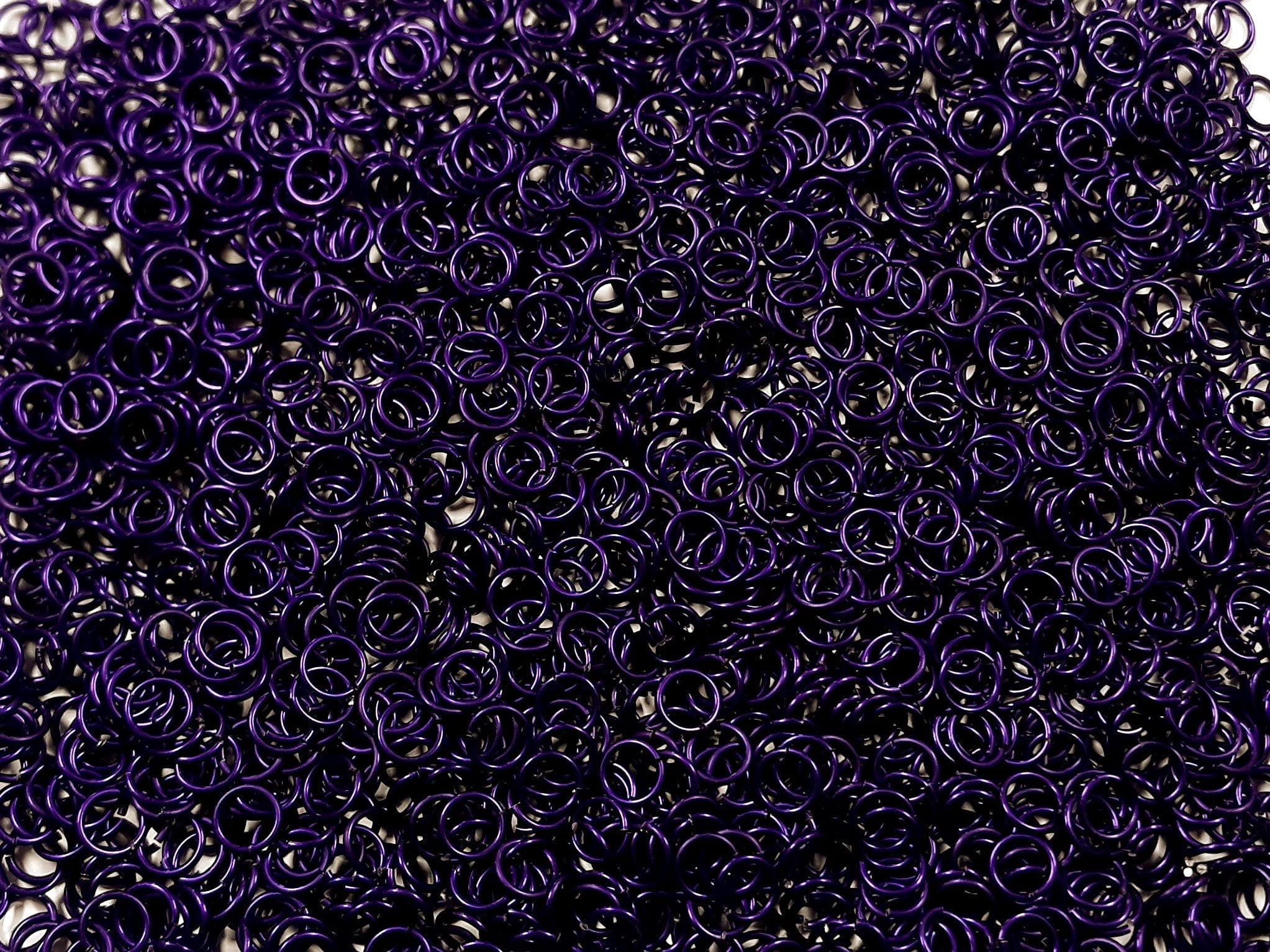 chainmail Joe 12 Pound Violet Anodized Aluminum Jump Rings 18g 14