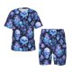 thumbnail image 1 of Balery Skull blue crystal flower Conjunto de Pijama Infantil de Manga Corta con Estampado – Ropa de Dormir de Algodón Suave-Large, 1 of 6