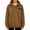 Brown, variant on Tqcoqu Women's Hooded Sweatshirt with Zip Chest Pocket,Drop Shoulder Long Sleeve Casual Pullover Tops,2026 Fall Winter Trendy Clothes,Army Green Women's S-XXXL