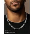 thumbnail image 3 of Suplight 9mm Cuban Curb Chain For Men Silver Stainless Steel 24 Inches Solid Miami Cuban Link Chain Necklace Hip Hop Jewelry, 3 of 7