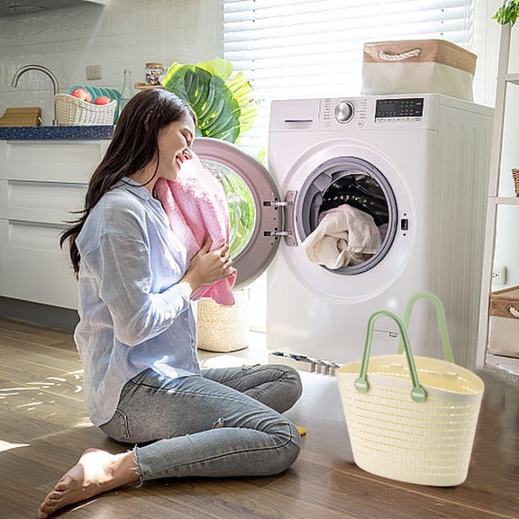 JLFNYA Storage Basket,Laundry Hampers,Shopping Bag with Carry Handle,Portable Washing Bin Kitchen Storage for Bathroom,Camping,Supermarket and Car Trunk