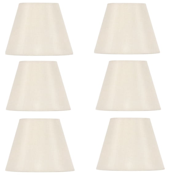 White Silk 4 Inch Retro Drum Clip On Chandelier Lampshades (Set of 6)