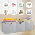 thumbnail image 6 of TACYKIBD 33x33x33 cm Collapsible Storage Cubes, Fabric Bins with Wooden Handles for Kallax Shelves, Closet, Cabinet, Bookcase, Home Organizer Boxes for Decor and Laundry, 6 of 14