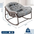 thumbnail image 2 of Garvee Outdoor Rocking Chair with Cushion, 36.6 x 33 x 25.2", Oversized Papasan Rocker, Grey, 2 of 8