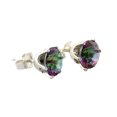 thumbnail image 2 of 8mm Round Mystic Topaz Gemstone Gem Stone Sterling Silver Earrings ES2447/122723, 2 of 2