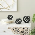 thumbnail image 2 of DecMode Black 6" Beaded Wood Orbs & Vase Filler with Overlapping Rings (3 Count), 2 of 10