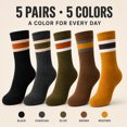 thumbnail image 2 of KuKeDi 5 Pack Thick Winter Crew Socks, Warm Cotton Blend Socks for Women and Men, 2 of 7