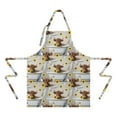 thumbnail image 2 of Gray Highland Cow Bathtub Sunflower Pattern Apron-Garden Aprons for Women with Pockets-Cotton Linen Waterproof Kitchen Cooking Gardening Aprons Adjustable for Kitchen,Cooking,BBQ and Salon 33x27 Inch, 2 of 7