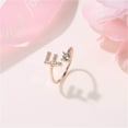thumbnail image 4 of tredstone Initiale Lettre Anneau pour les Femmes Filles Alliage Argent Alphabet Anneaux Incrustés de Cristal Réglables Initial Anneaux Type de Cadeau23, 4 of 9