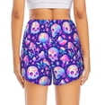 thumbnail image 2 of Lsque colorful mushroom Skull rainbow Printed Women's Running Shorts with Liner Pockets,Elastic Quick Dry Workout Athletic Gym Yoga Shorts,Womens High Waist Shorts-XX-Large, 2 of 9
