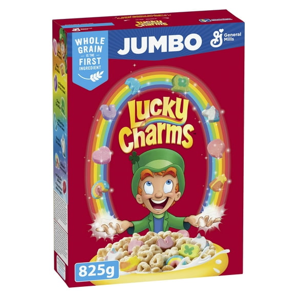 Lucky Charms Breakfast Cereal with Marshmallows, Jumbo Size, Whole Grains, 825 g, 825 g