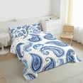 thumbnail image 3 of Manfei Vinatge Paisley Bedding Comforter Set,Boho bohemian Twin Comforter Sets,Blue White Bedding Set For Kids,Luxury Bedroom Decor Reversible,2pcs, 3 of 8